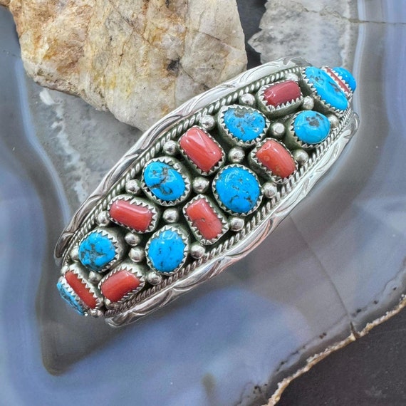 Exceptional Vintage Native American Navajo Turquoise Anita Whitegoat Sterling Silver Bracelet Exceptional Vintage Native American Navajo Turquoise Anita Whitegoat Sterling Silver Bracelet