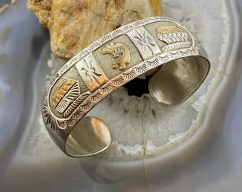 Mike Smith Sterling Silver and Gold Filled Overlay Kokopelli