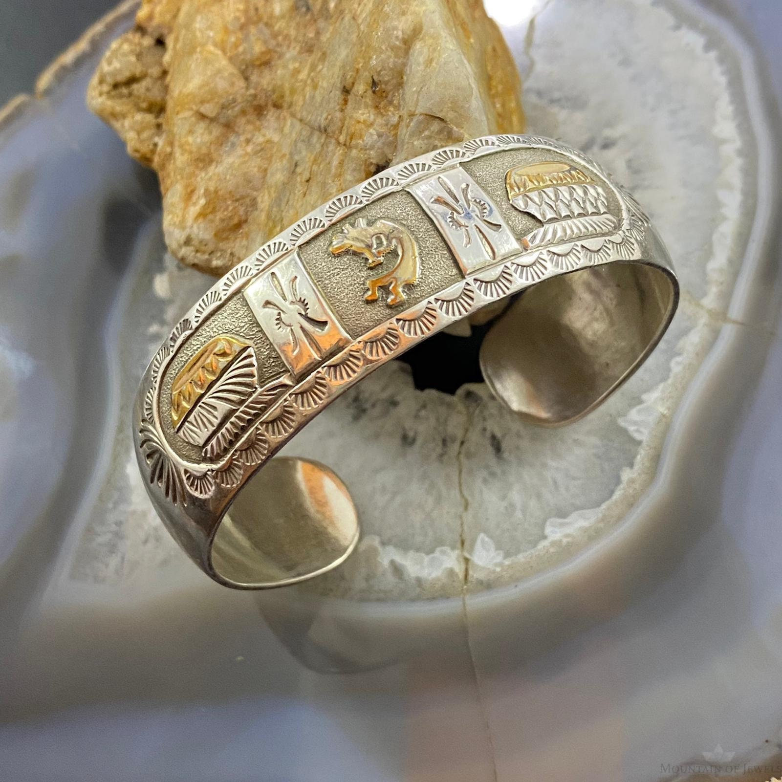 指輪・リング Indian Kokopelli Mike Smith Sterling Mike Smith Sterling Silver and Gold Filled Overlay Kokopelli