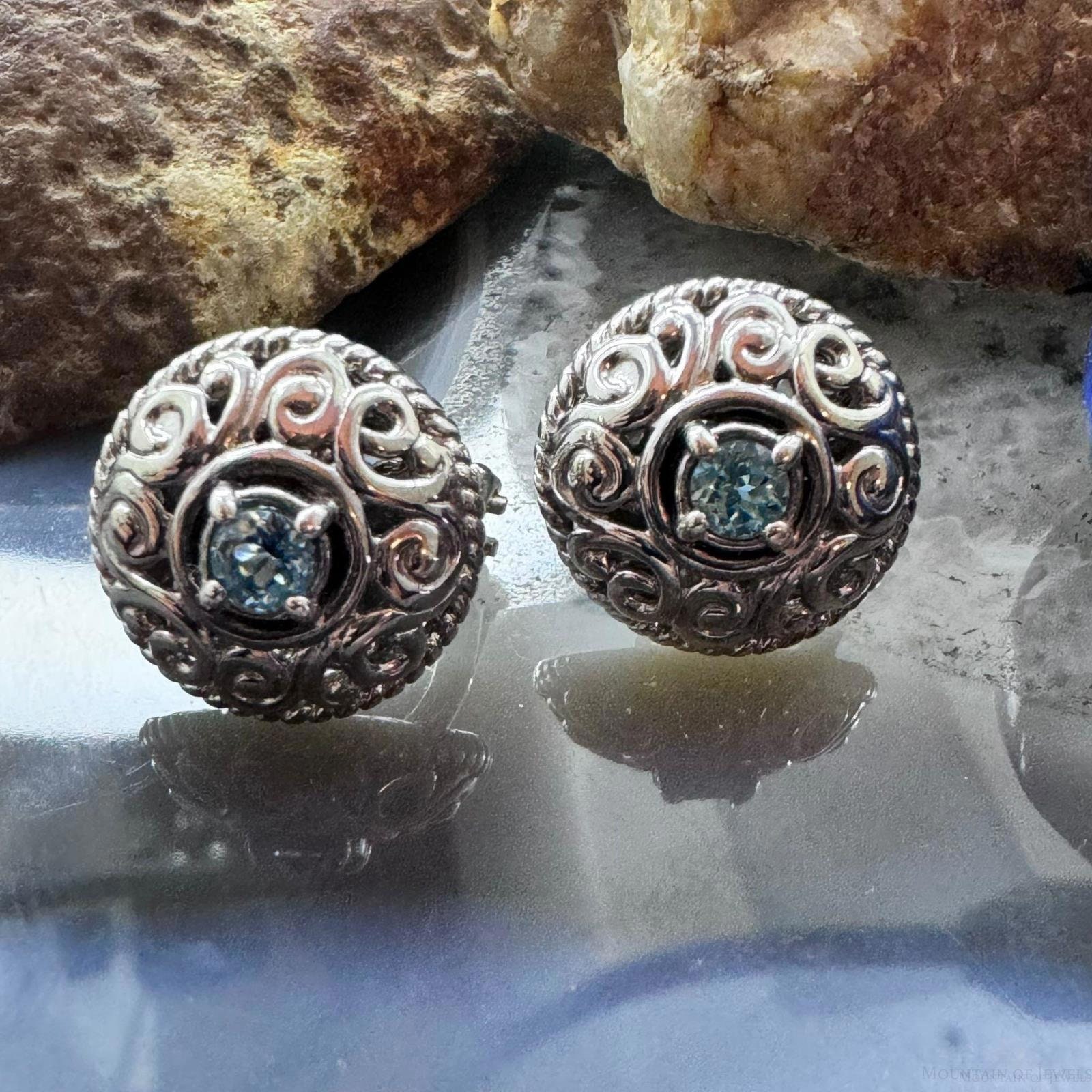 Carolyn Pollack Sterling Silver Round London Blue Topaz  display picture 1