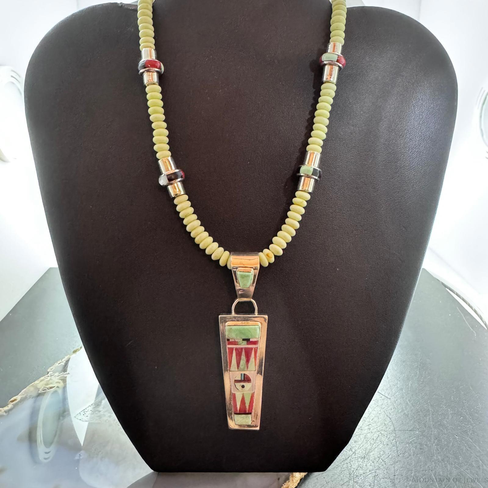 Rayland and Patty Edaakie Zuni Sterling Silver Gaspeite & Multi