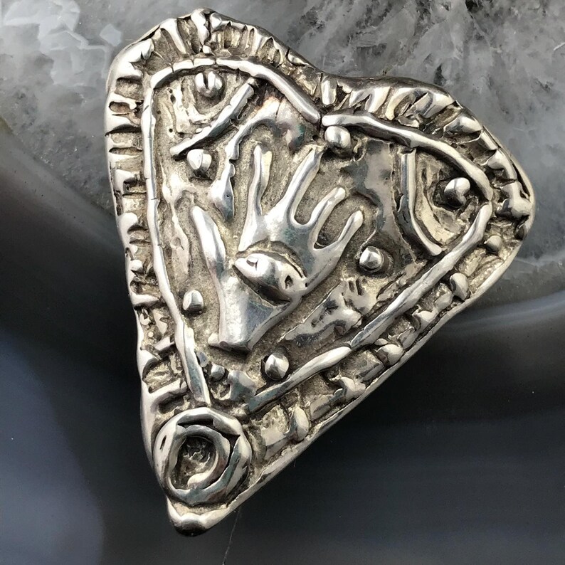 Silver Rough Heart Shape Brooch For Women or Men Anniversary Birthday Christmas Gift For Her For Him