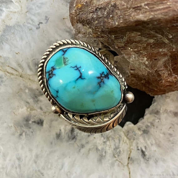 Joe L. Gray Vintage Sterling Silver Turquoise Rin… - image 1