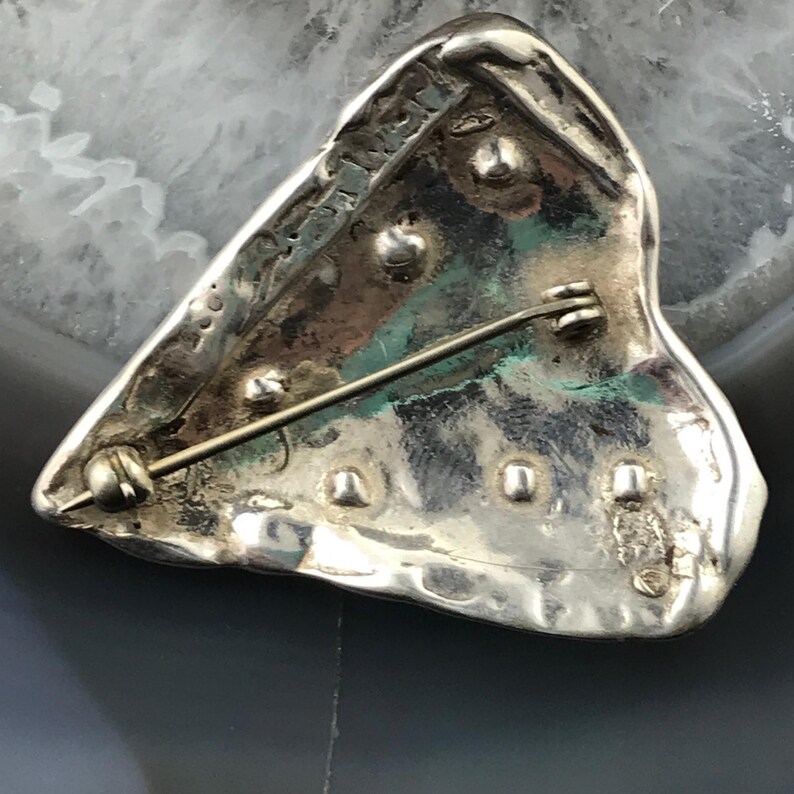 Silver Rough Heart Shape Brooch For Women or Men Anniversary Birthday Christmas Gift For Her For Him