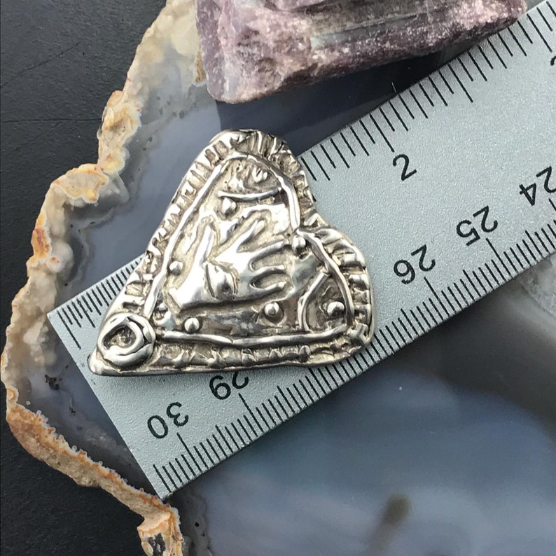 Silver Rough Heart Shape Brooch For Women or Men Anniversary Birthday Christmas Gift For Her For Him
