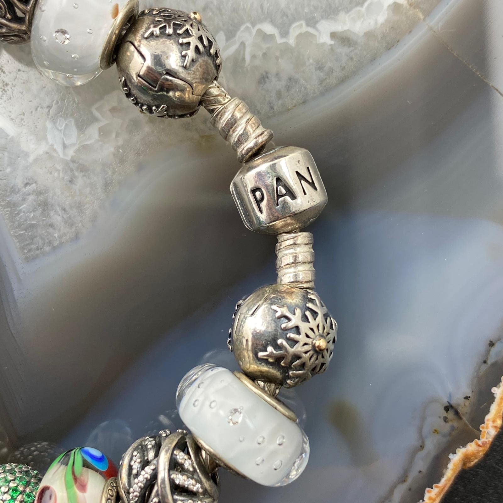 Genuine Pandora charm bracelet with 3 spacers and 5 bead charms, all  sterling - jewelry - by owner - sale - craigslist
