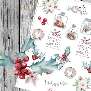 Holly Jolly Holiday Bullet Journal or Organizer Stickers