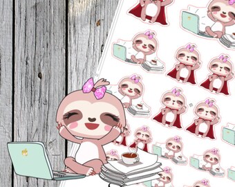 Sloth Planner Organizer Stickers - Boss babe