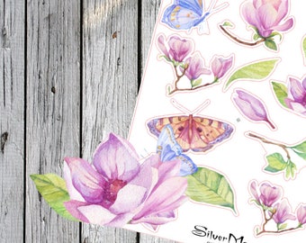 Magnolias Bullet Journal or Organizer Stickers