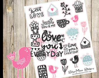 Valentine's Day Planner Organizer Stickers - Hello Valentine's Day