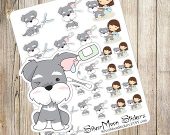 Dog Planner Organizer Stickers - Dog grooming time!
