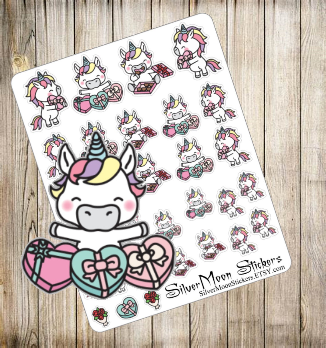 Unicorn Planner Organizer Stickers Valentine's for the love of