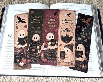 Dragon Rider Bookmarks | Fantasy Academy Bookmarks | Magical Book Lover Gift | Autumn Reading Bookmark | Cozy Fantasy Bookmark Set