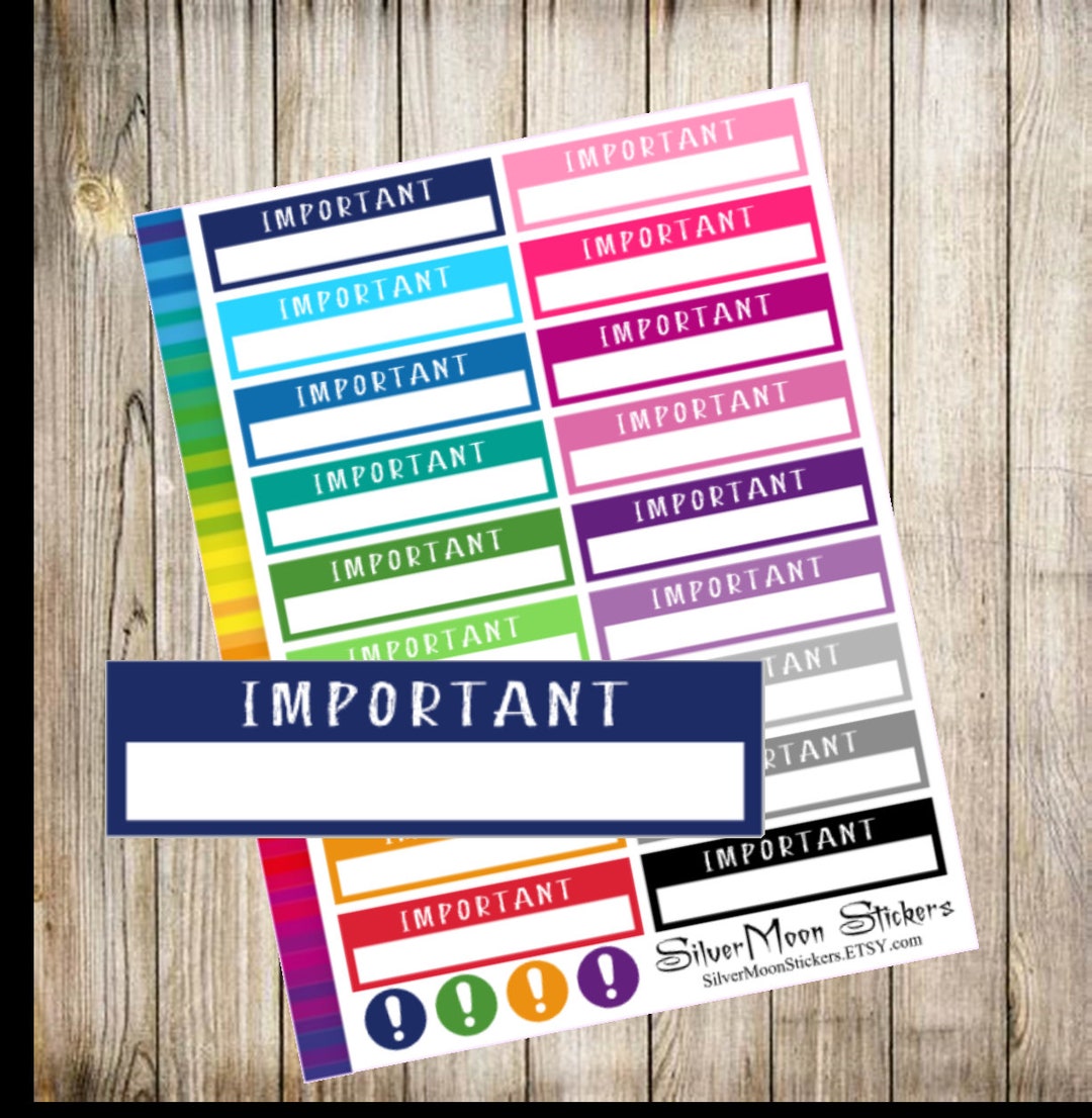 Functional Rainbow Planner Sticker Boxes Important Etsy