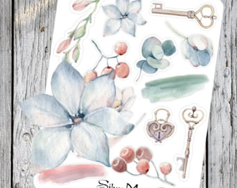 Floral Elements Bullet Journal or Organizer Stickers