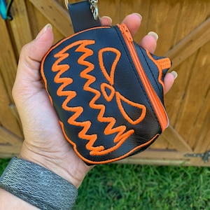 Monedero de Halloween, billetera con llavero de Halloween, monedero con forma de Jack-O-Lantern, billetera con forma de Jack-O-Lantern, billetera con forma de calabaza