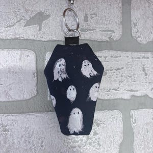 Coffin lip balm holder, goth keychain holder, goth lip balm, coffin coin pouch, coffin lip balm case ghosts
