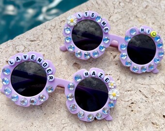 Personalized Flower Sunglasses | Rhinestone Kids Sunnies, Swiftie Accessory