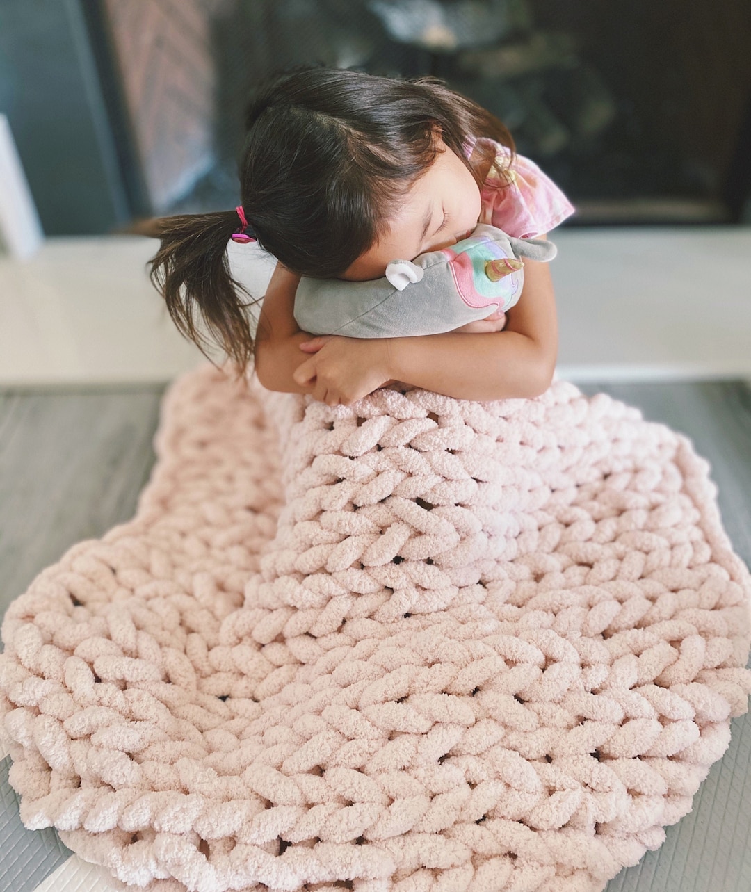 Children's Chunky Knit Blanket | Kid's Blanket | Baby Blanket