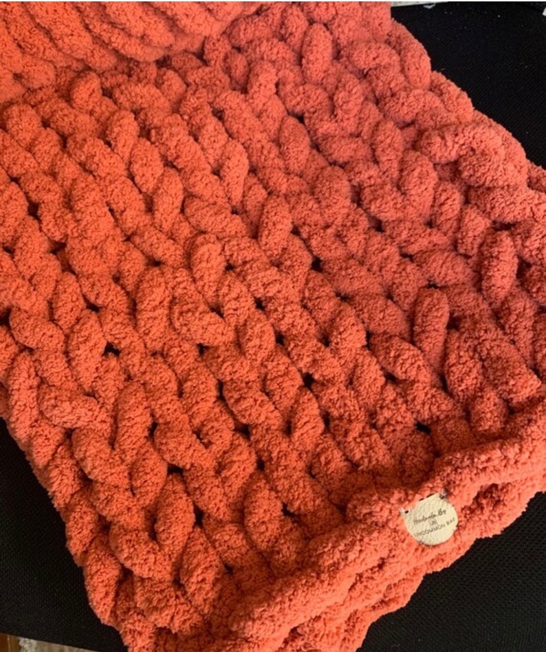 Childrens Chunky Knit Blanket Kids Blanket Baby Blanket 25x30in Handmade Chenille Blanket Knitted Kids Gifts image 6