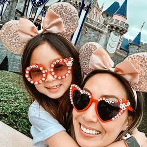 Matching Mom Daughter Sunglasses | Mouse Bow Accessories | Rhinestone sunnies | Best Girl Birthday Gift | Must Have Accessory Disney Park