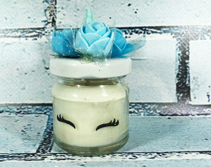 Baptism or male birth 10 mini unicorn candles in soy wax and essential oils placeholder favors souvenir guests baby shower