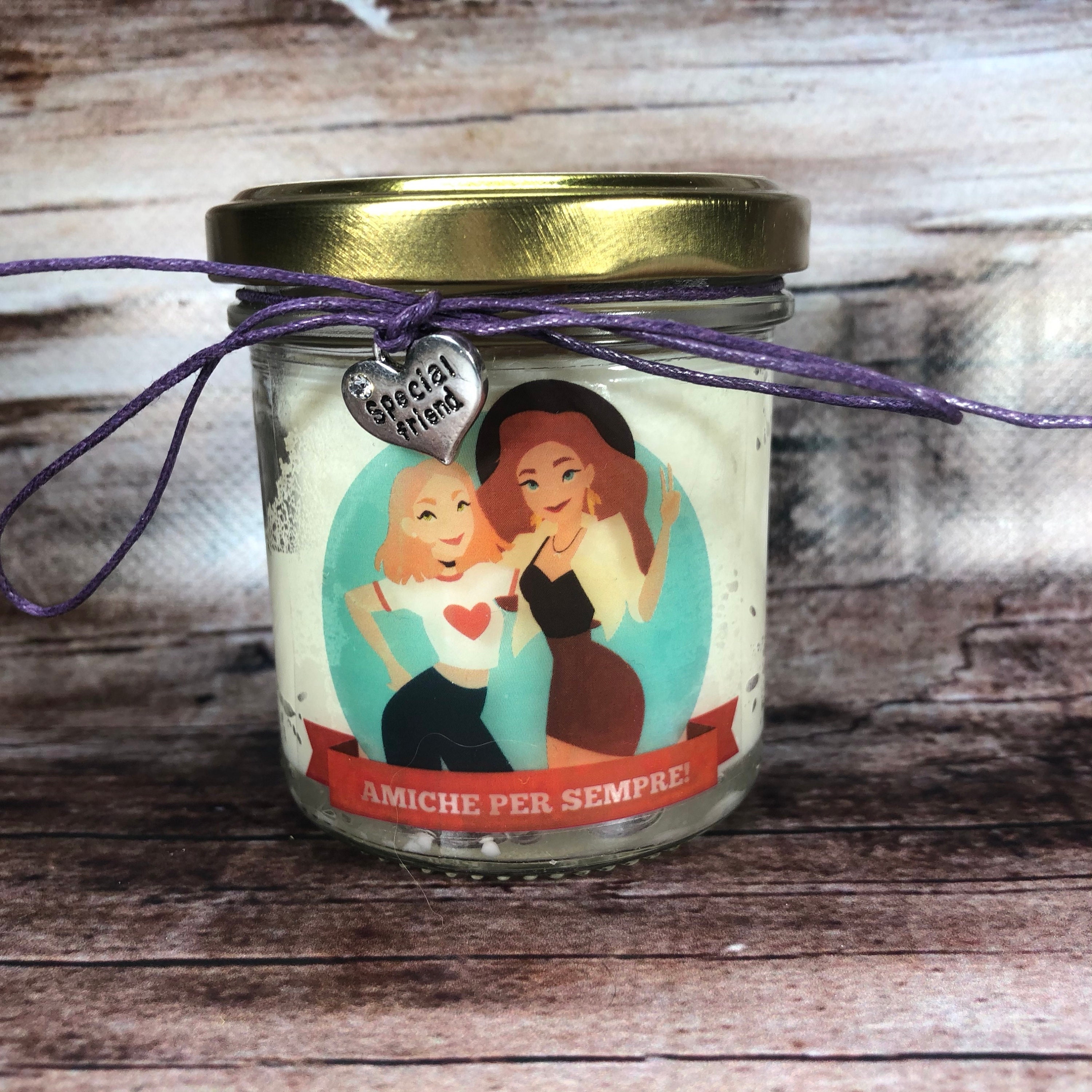 Miglior Amica O Amico Vasetto Con Candela Con Disegno E Ciondolo A Scelta Personalizzata Nomi O Frasi Amica Del Cuore Amicizia Per Sempre