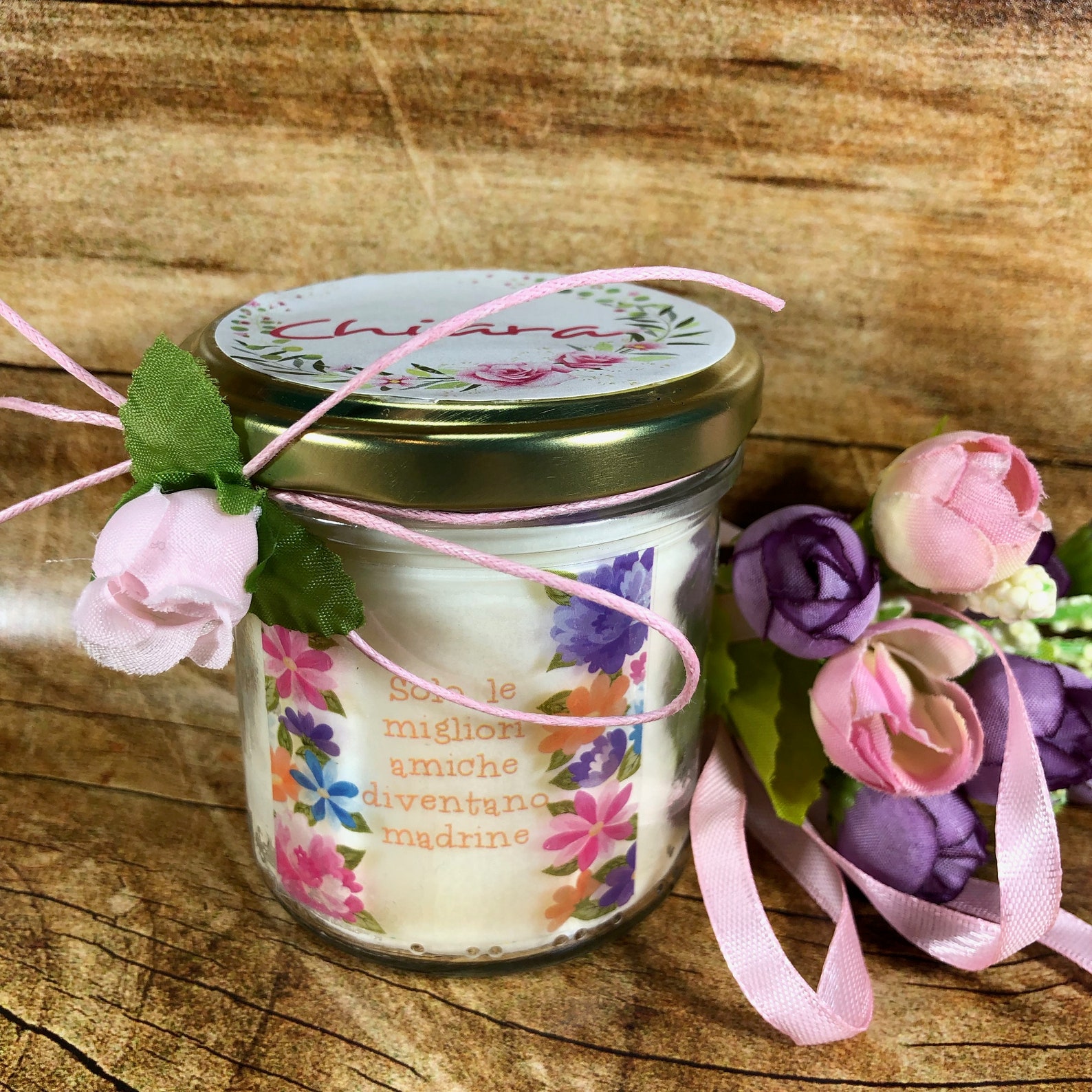 Idee Regalo Per Madrina Di Cresima Regalo per la madrina di battesimo o cresima Candela in cera - Etsy Italia