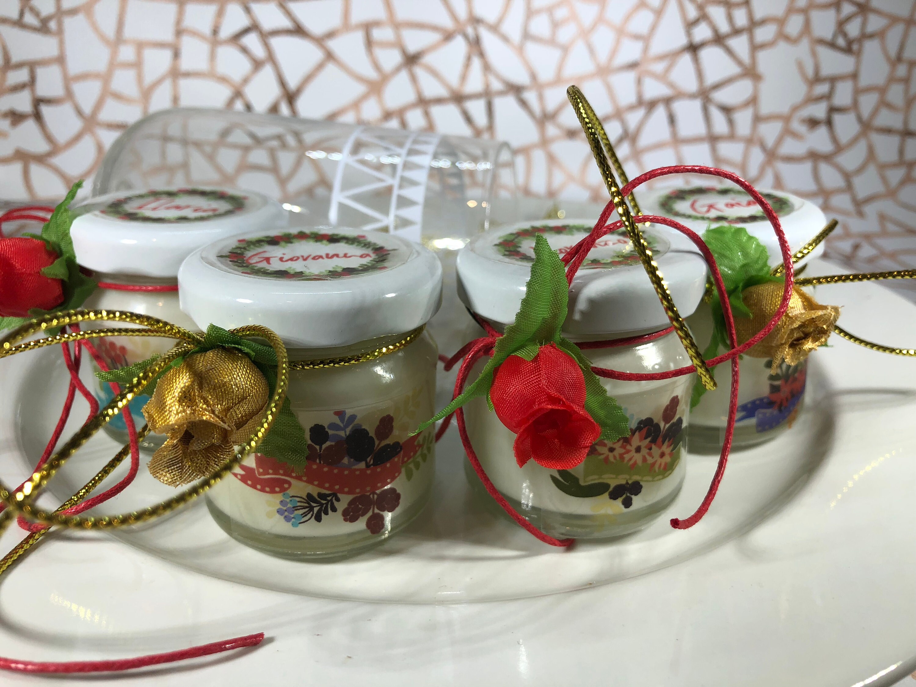 Vasetti Segnaposto Natalizi.4 Mini Candele Profumi Speziati Natalizi Segnaposto Capodanno In Vasetto Personalizzato Decorazione Tavola Natalizia Ricordo Per Gli Ospiti