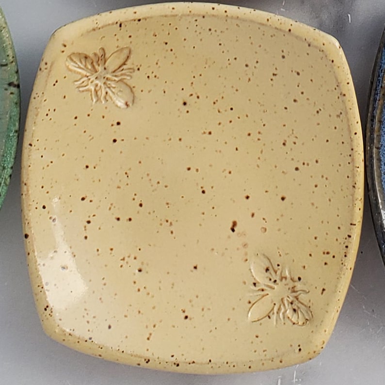 Ceramic teaspoon holder, teabag holder, small trinket dish, unique trinket dish, speckled clay multipurpose dish, small jewelry holder image 5