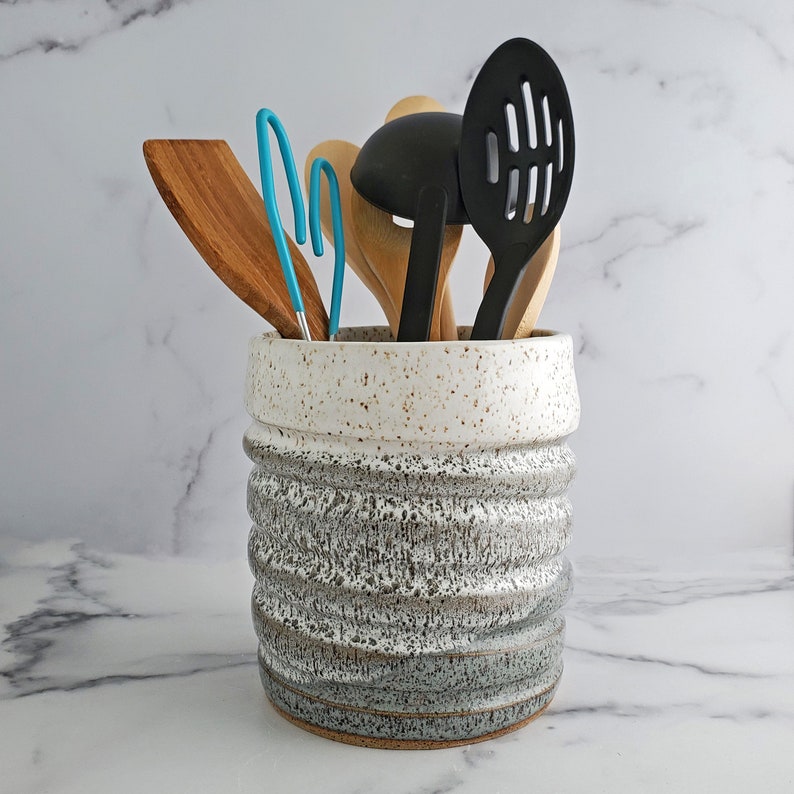 Handmade ceramic utensil holder utensil crock Kitchen Etsy