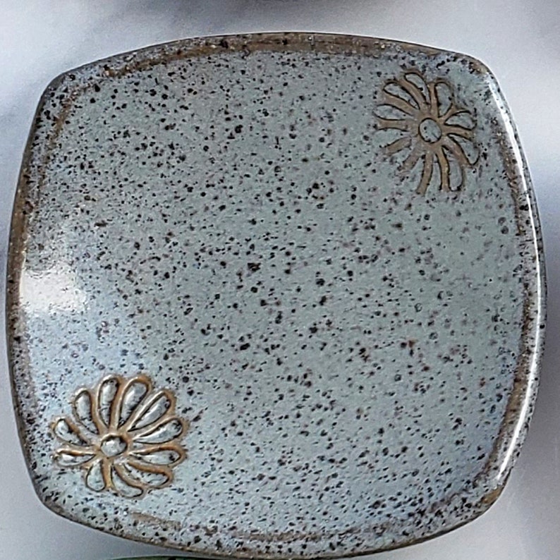 Ceramic teaspoon holder, teabag holder, small trinket dish, unique trinket dish, speckled clay multipurpose dish, small jewelry holder image 7