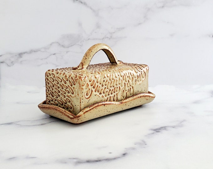 Covered Butter Dish, Handmade Ceramic Butter Dish, 2 Piece Butter Dish