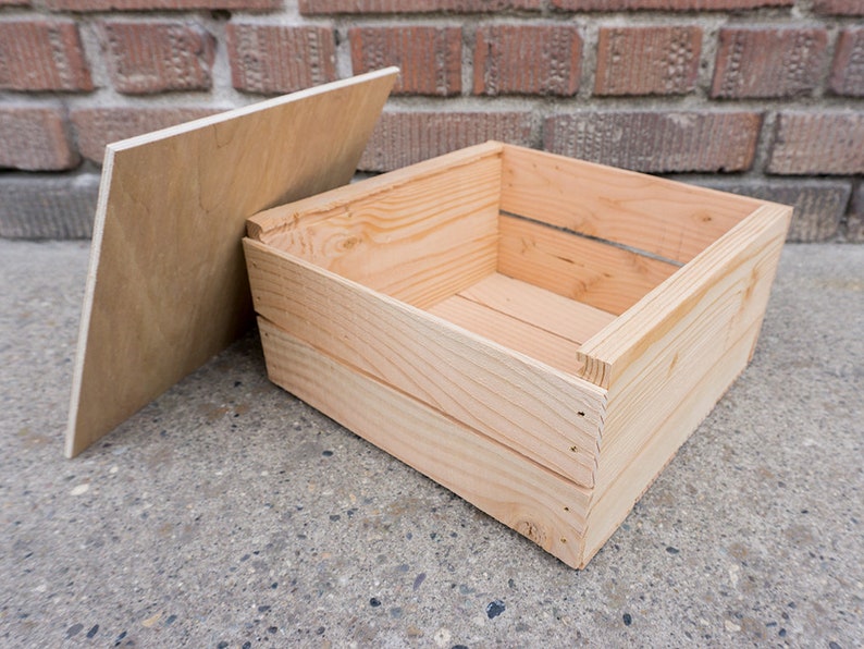 Handmade Pine Wood Box w/ Lid 10x10x5 by Dryden Trading Co. Etsy