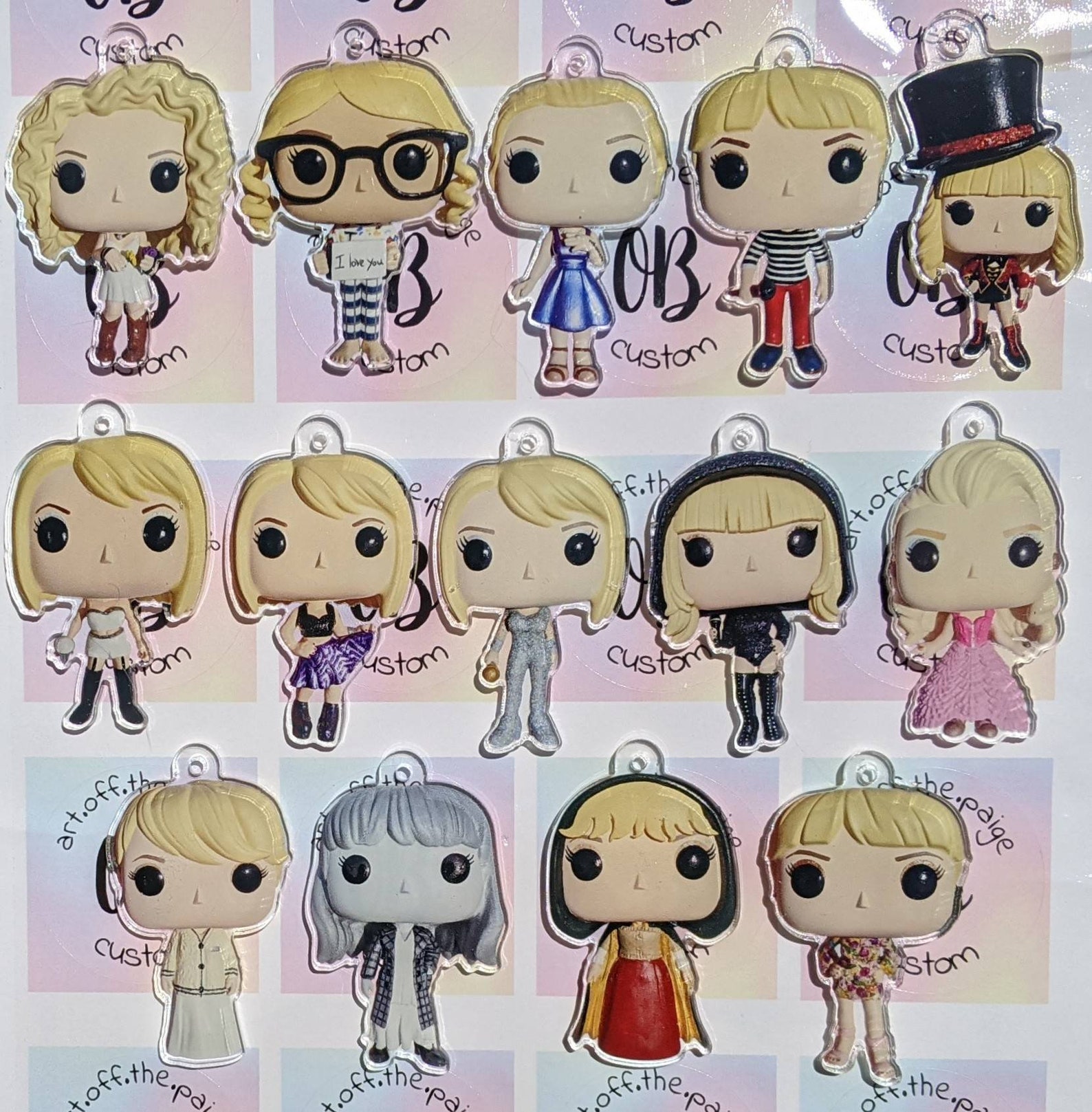 Taylor Swift Funko Pop Custom Keychains or Ribbon Reputation | Etsy