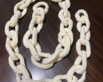 Crochet Chain Link Scarf | Crochet All Season Novelty Chain Scarf | Fun And Sassy Women’s Scarf