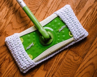 Swiffer Sweeper dry mop cover | handmade reusable crocheted cotton dry duster | eco friendly mopping