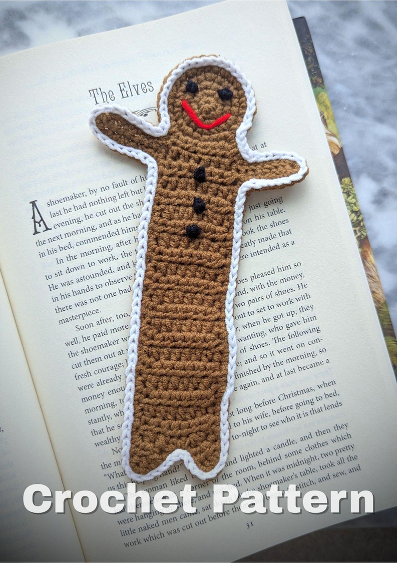 Gingerbread Man Bookmark Crochet Pattern - Etsy