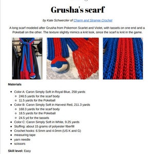Pokemon Grusha's scarf crochet pattern Scarlet Violet ice gym leader scarf DIY image 7
