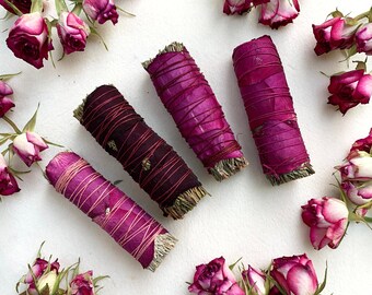 Rose Petal Bundle | Sage Alternative Blends | White Sage | Blue Sage | Cedar | Rosemary | Ritual Herbs | Wedding Favors | Dried Flower Sage