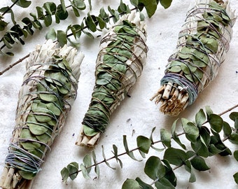 Breathe Bundle | Eucalyptus & White Sage | Sacred Smoke Stick | Herbal Blend | Housewarming | Energy Cleansing Ritual | Spring Cleaning