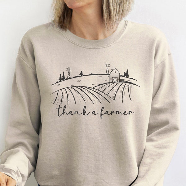 Thank a farmer Sweatshirt, Cute Farm Sweatshirt, Farmer Sweatshirt, Gift for Farmer, Country Gift, Farming, Life on the Farm, Rural Sweater