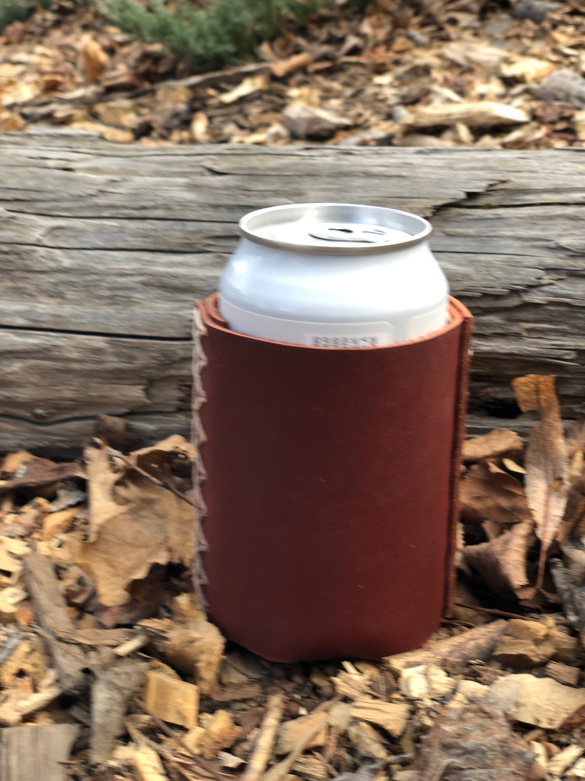Leather Can Cooler Beer Can Holder Groomsmen Dad Etsy