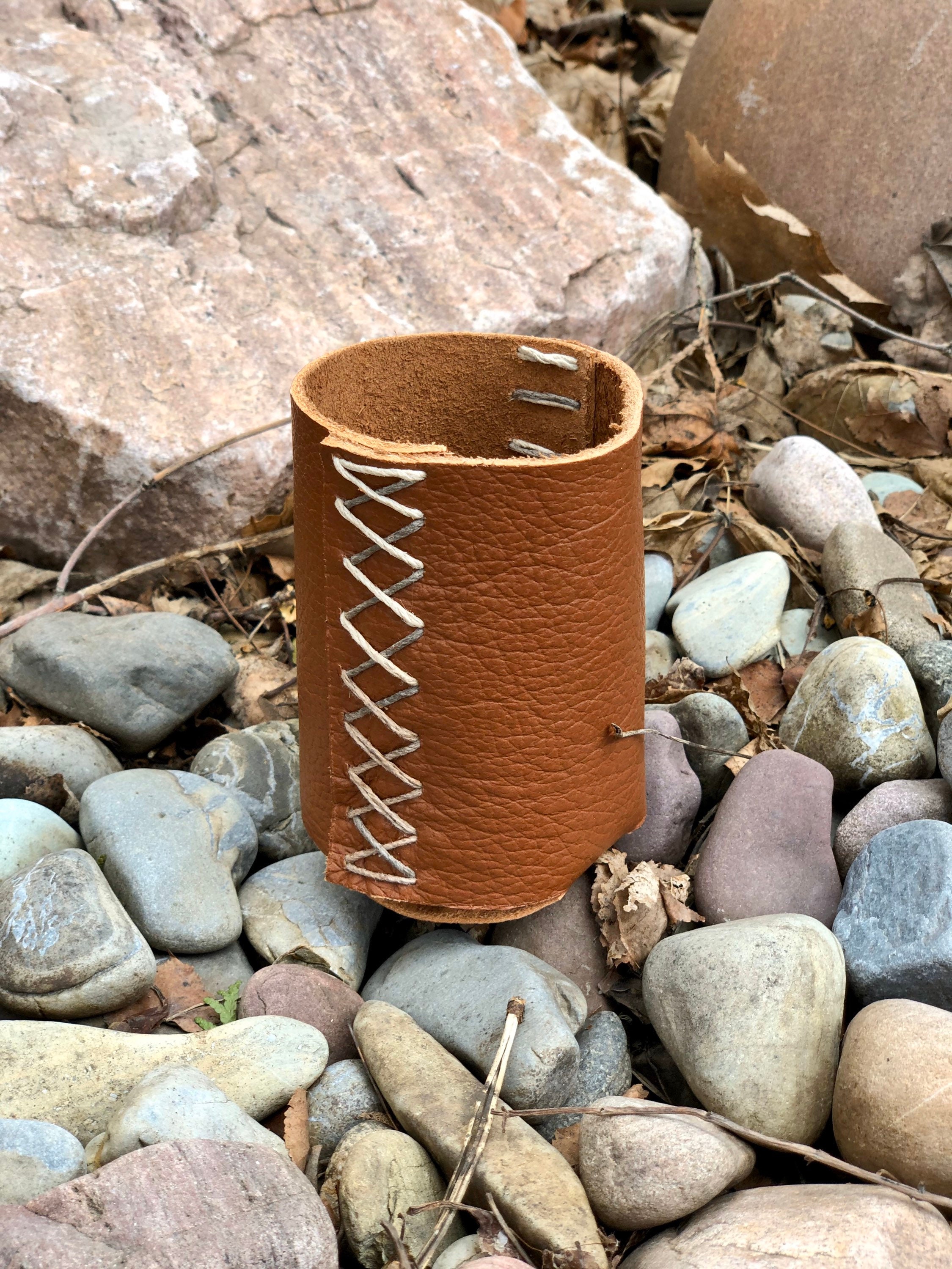 Leather can cooler beer can holder groomsmen dad Etsy