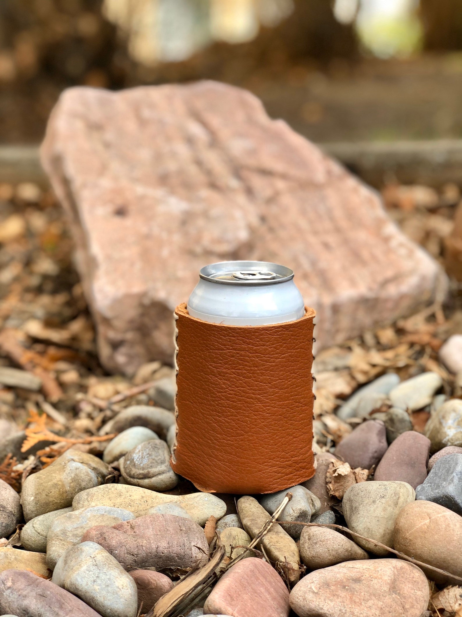 Leather Can Cooler Beer Can Holder Groomsmen Dad Etsy