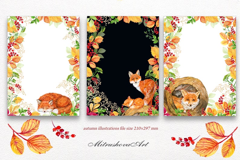 Fox Animals Clipart .Watercolor Painting baby Fox illustration,Animal kids,Animal forest Forest Animals Woodland Little Animals Clip art