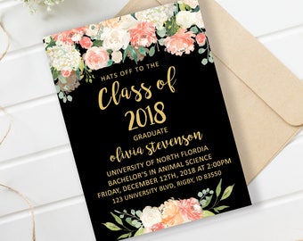 floral graduation etsy
