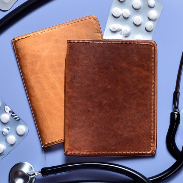 Real Leather Prescription Pad Rx Cover- Portrait | Great Gift for Doctor, Future Doctor, Nurse, Medical Professional, DR, MD, fnp | USA