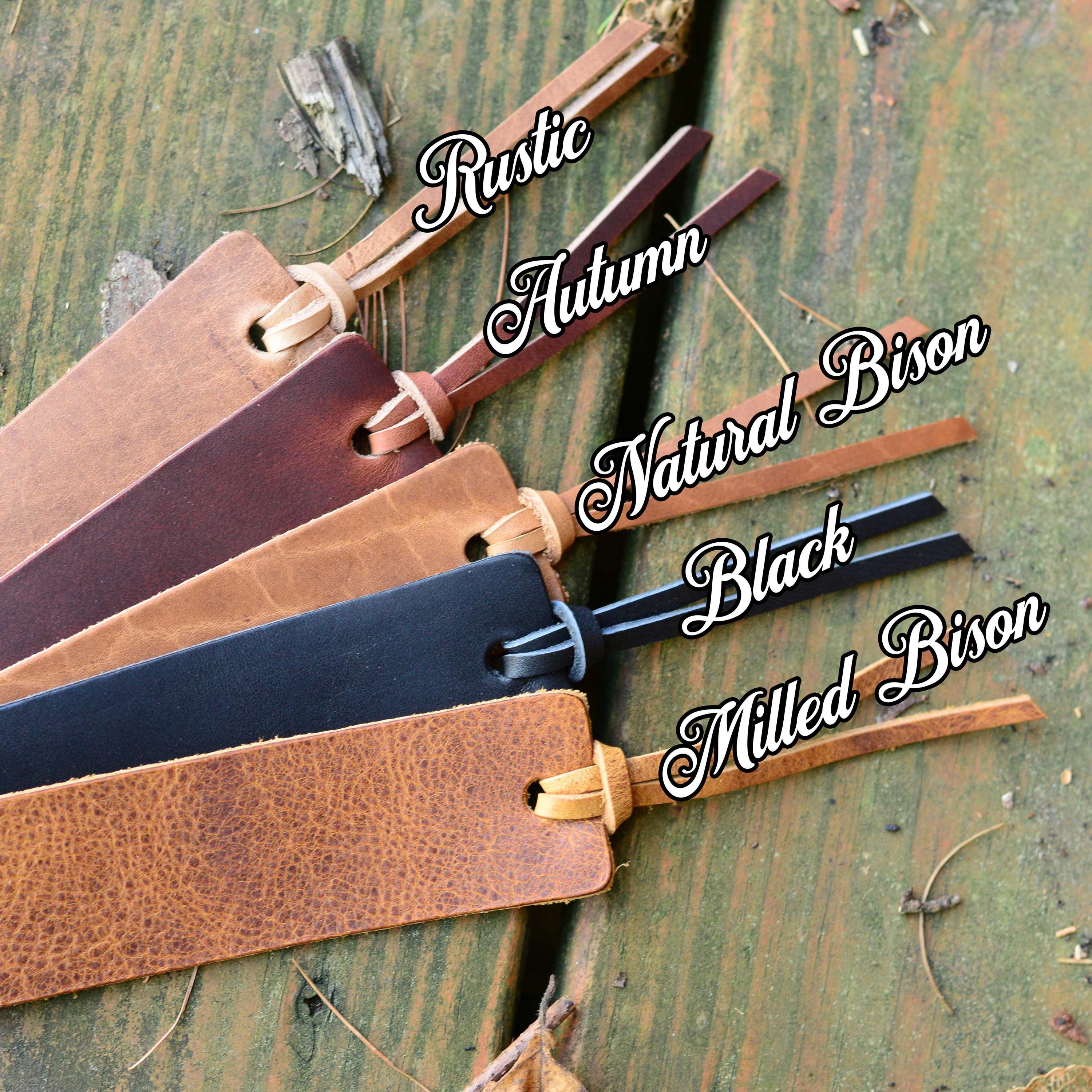 Real Leather Personalized Bookmarks | Heirloom Quality Handmade Bookmarks Perfect for Home, School, Office, Trips or Vacations | Made in USA