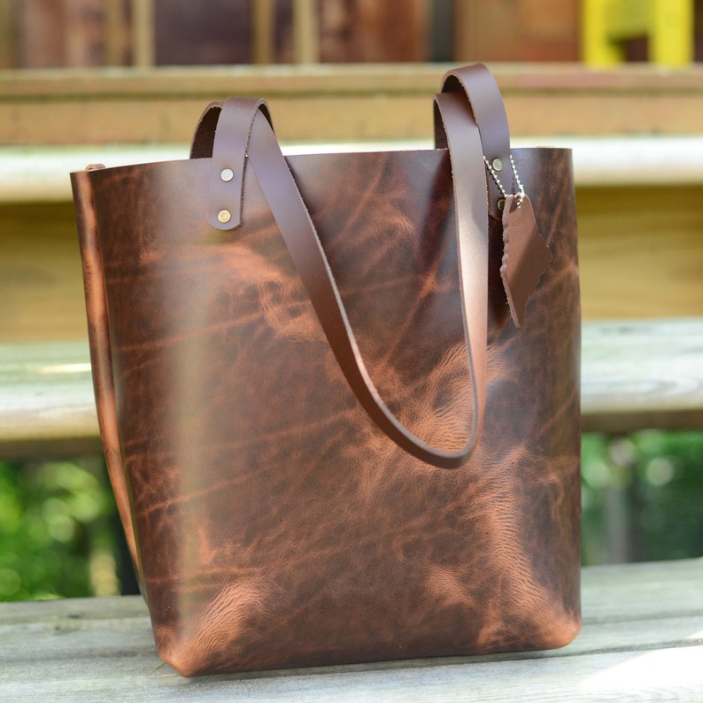 Medium Leather Tote Bag by Hashtag Leatherworks Perfect Tote Etsy